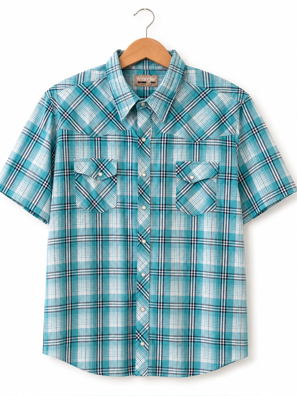Wrangler Men's Blue Plaid Shirt 2XT